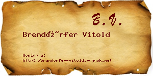 Brendörfer Vitold névjegykártya